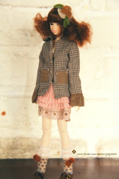 Photo5: Brown dot pompom socks (5)