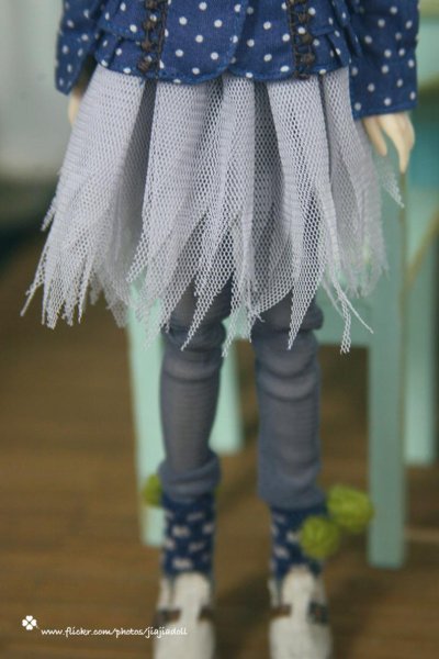 Photo1: blue grey plume skirt (1)