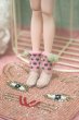 Photo1: Pink dot pompom socks (1)