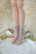Photo1: Flowers First love shinning pink twist pompom socks (1)