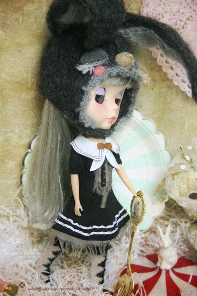 Photo5: black and white prismatic checked layered socks(of sailor suit set) (5)