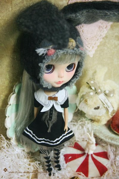 Photo4: black and white prismatic checked layered socks(of sailor suit set) (4)