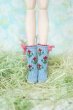 Photo2: light blue flower bowknot socks (2)