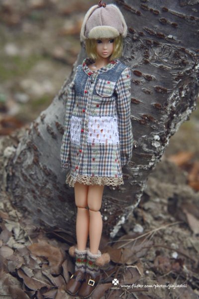 Photo7: navy blue colored pattern pompom socks (7)