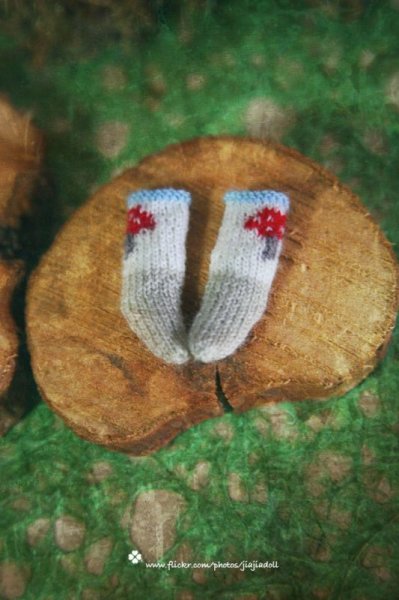 Photo1: Red mushroom socks (of imited Rabbit Set) (1)