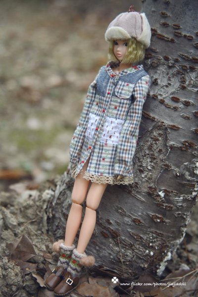 Photo6: navy blue colored pattern pompom socks (6)