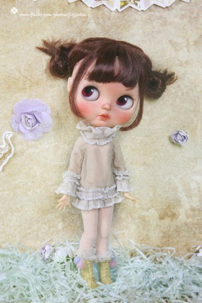 Photo3: Flowers First love shinning yellow twist pompom socks (3)