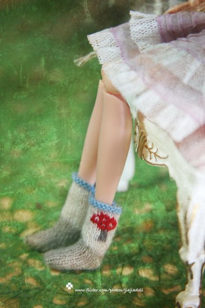 Photo2: Red mushroom socks (of imited Rabbit Set) (2)