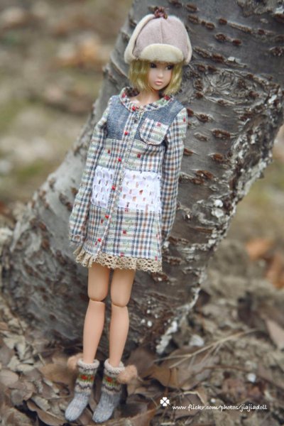 Photo5: navy blue colored pattern pompom socks (5)