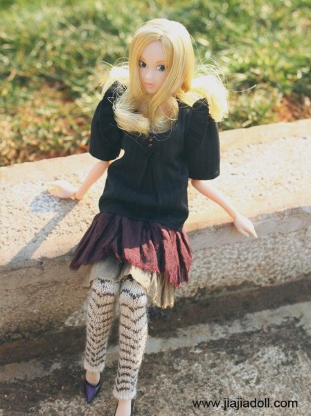Photo3: white waves overknee leg warmers (3)