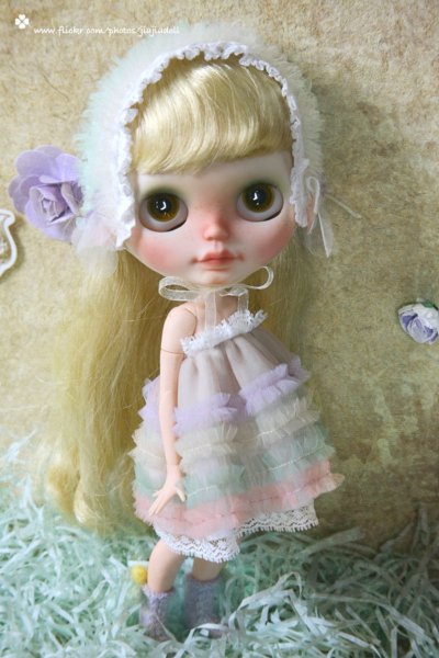 Photo4: Flowers First love shinning violet twist pompom socks (4)