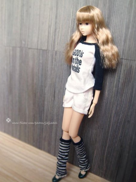 Photo2: leg warmers in black and white stripes (2)