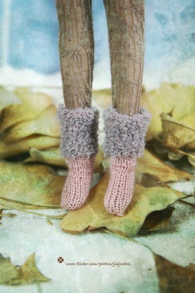 Photo2: violet and pink sheep socks (2)