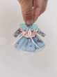 Photo7: 1:12 miniature art works spring summer flower dress in pink blue (7)