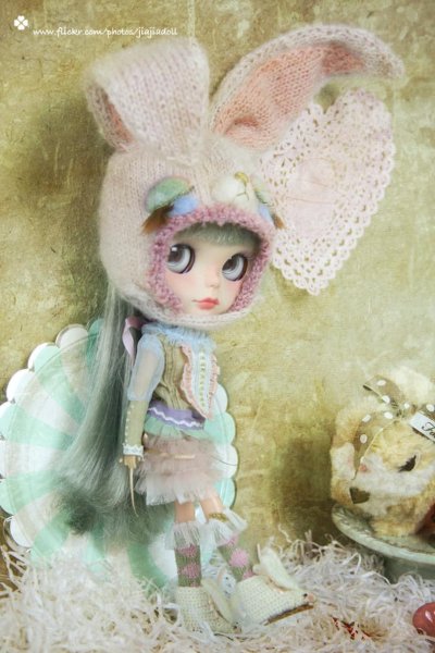 Photo6: pink Bunny Hand Knited boots shoes (of Pink Bunny Wonderland) (6)