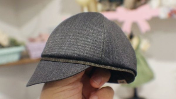 Photo1: Dark grey newsboy hat (of Questions Children Set) (1)
