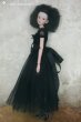 Photo2: 2 pieces ribbon lace Long Ballet dress in black (2)