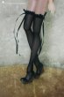 Photo5: 2 pieces ribbon lace Long Ballet dress in black (5)