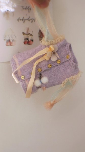 Photo2:  Cute Animals - poodle dog sweater in violet (2)