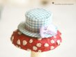Photo2: light blue checked bowknot hat (2)