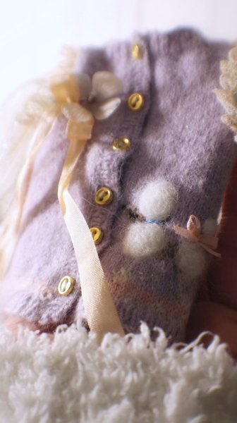 Photo3:  Cute Animals - poodle dog sweater in violet (3)