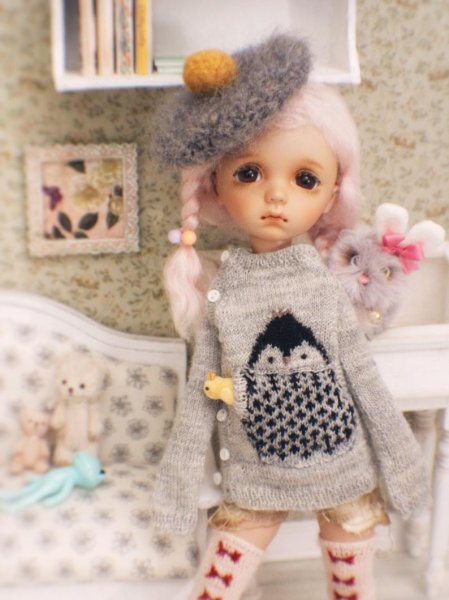 Photo8:  Cute Animals - Penguin sweater in grey (8)