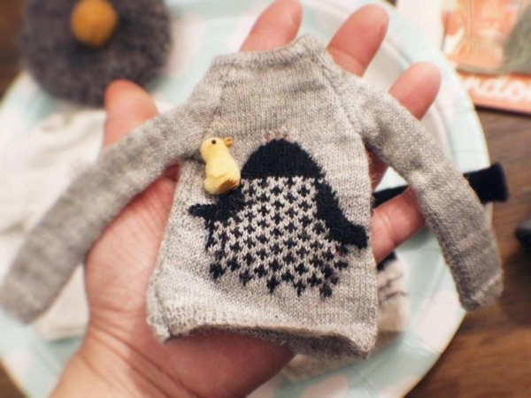 Photo2:  Cute Animals - Penguin sweater in grey (2)