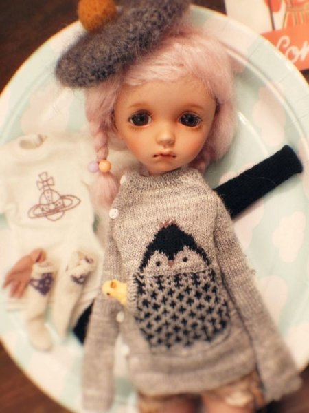 Photo6:  Cute Animals - Penguin sweater in grey (6)