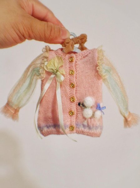 Photo1:  Cute Animals - poodle dog sweater in pink (1)