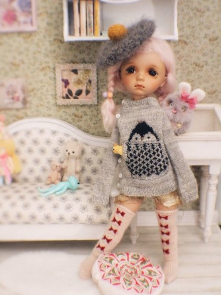Photo5:  Cute Animals - Penguin sweater in grey (5)