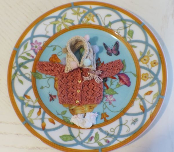 Photo7: 2 pieces - pink mohair hollow bowknots lace sweater and bowknot brooch (7)