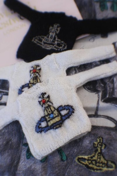 Photo2: Vivienne Westwood colored orb sweater in white (2)