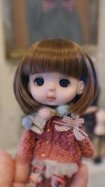 Photo10: 2 pieces - pink mohair hollow bowknots lace sweater and bowknot brooch (10)