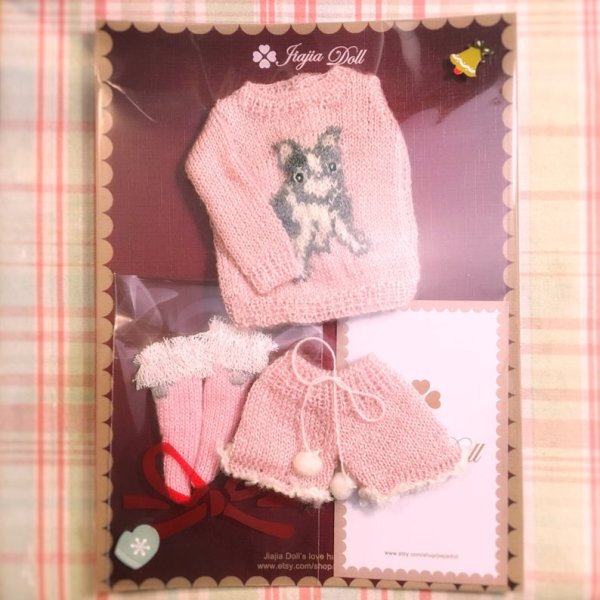 Photo3: french bulldog sweater in pink (3)