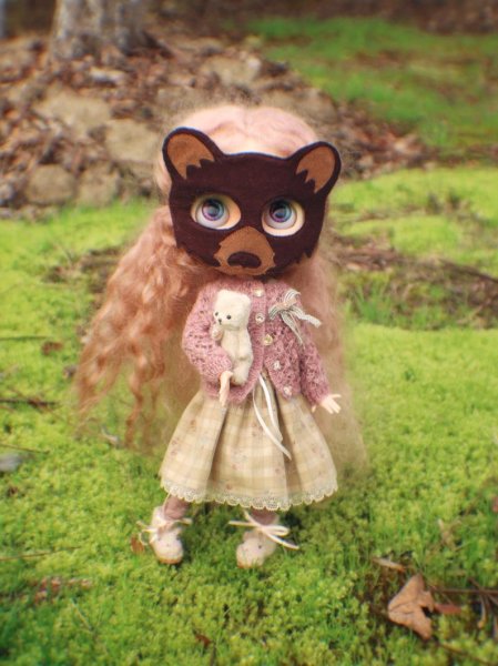 Photo3: 2 pieces - pink mohair hollow bowknots lace sweater and bowknot brooch (3)