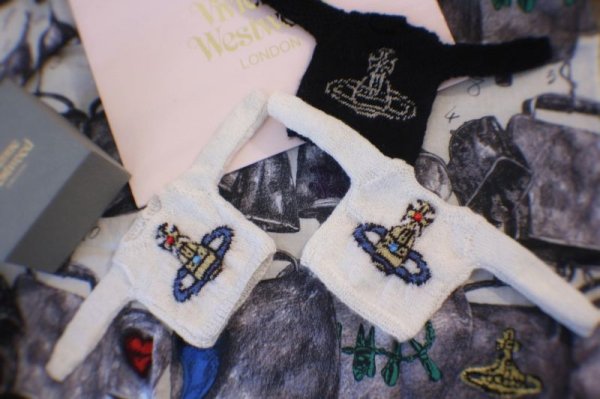 Photo3: Vivienne Westwood colored orb sweater in white (3)