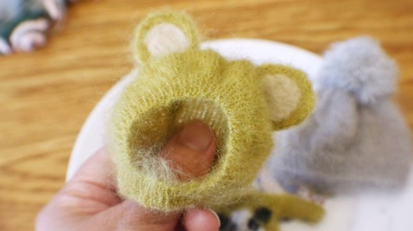 Photo1: ginger mohair bear hat (1)