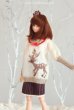 Photo2:  Cute Animals - Deer sweater in day white (2)