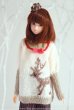Photo1:  Cute Animals - Deer sweater in day white (1)