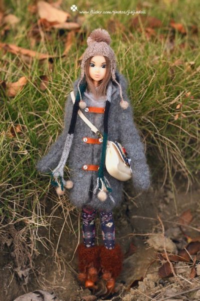 Photo4: mohair grey hooded long sweater (4)