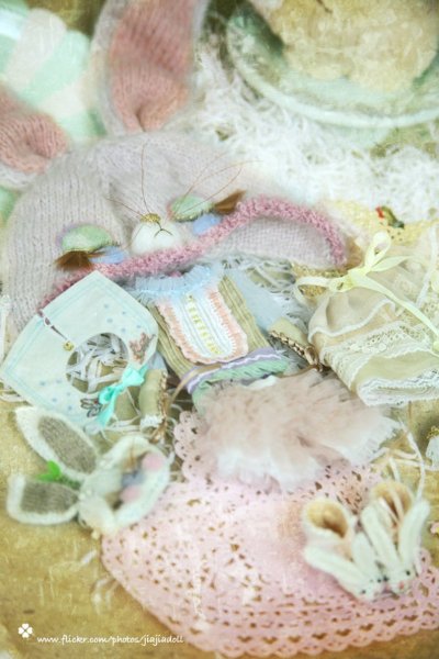 Photo5: sleeping bunny hat in pink (5)