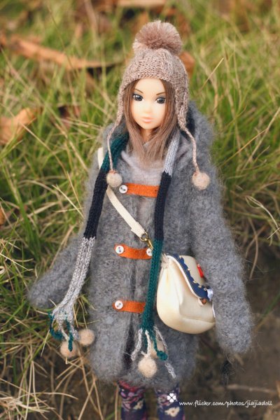 Photo5: mohair grey hooded long sweater (5)