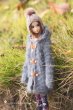 Photo1: mohair grey hooded long sweater (1)