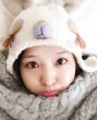 Photo4: sleeping bunny hat in white for Adult (4)