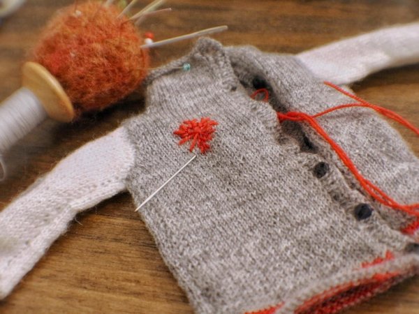 Photo2:  baseball cardigan in grey (2)