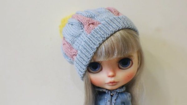 Photo4: baby blue pink meat dumpling pompom hat (4)