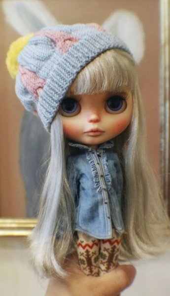 Photo5: baby blue pink meat dumpling pompom hat (5)