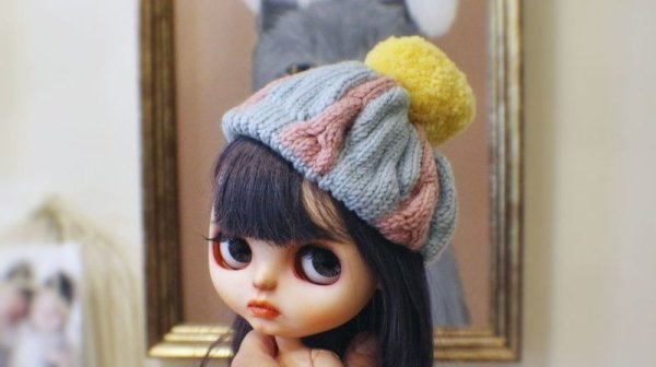 Photo7: baby blue pink meat dumpling pompom hat (7)