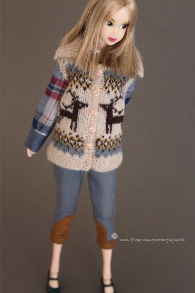 Photo3: cream deer sweater (3)