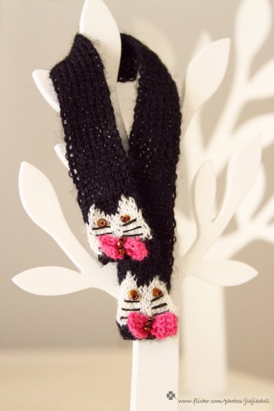 Photo2: black kitty scarf (2)